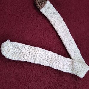 Elegant Cream and Brown Knit Scarf